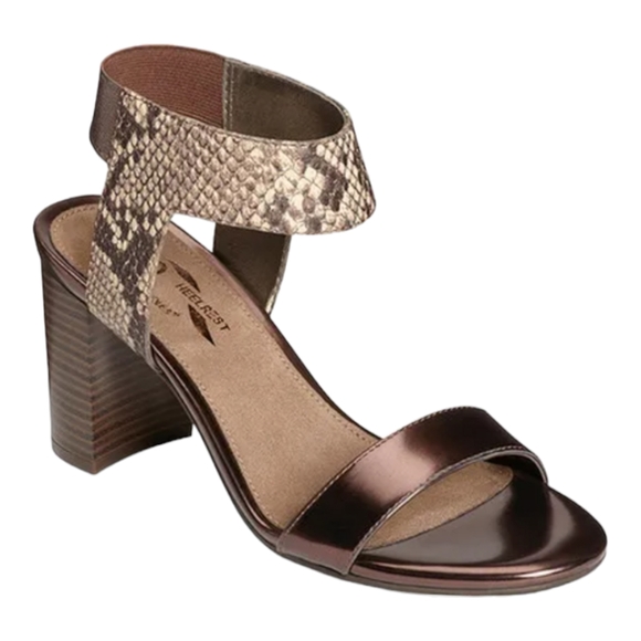 AEROSOLES Shoes - Aerosoles A2 Stacked Heel Sandal Womens' Bronze  Size 6.5
